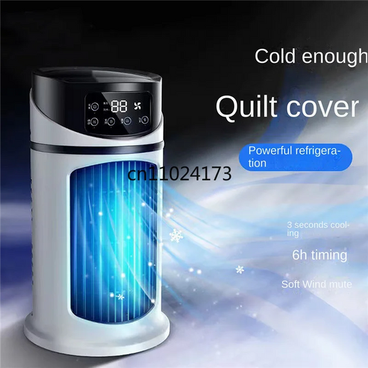 ABBZ-Portable Air Conditioner Home Mini Air Cooler Portable Air Conditioner for Office 6 Gears Wind Black White