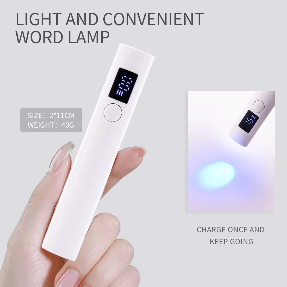 UV Nail Lamp Dryer Machine Portable USB Rechargeable UV LED Nail Quick Drying Light Handheld Manicure Lamp For Gel Varnish Tools
