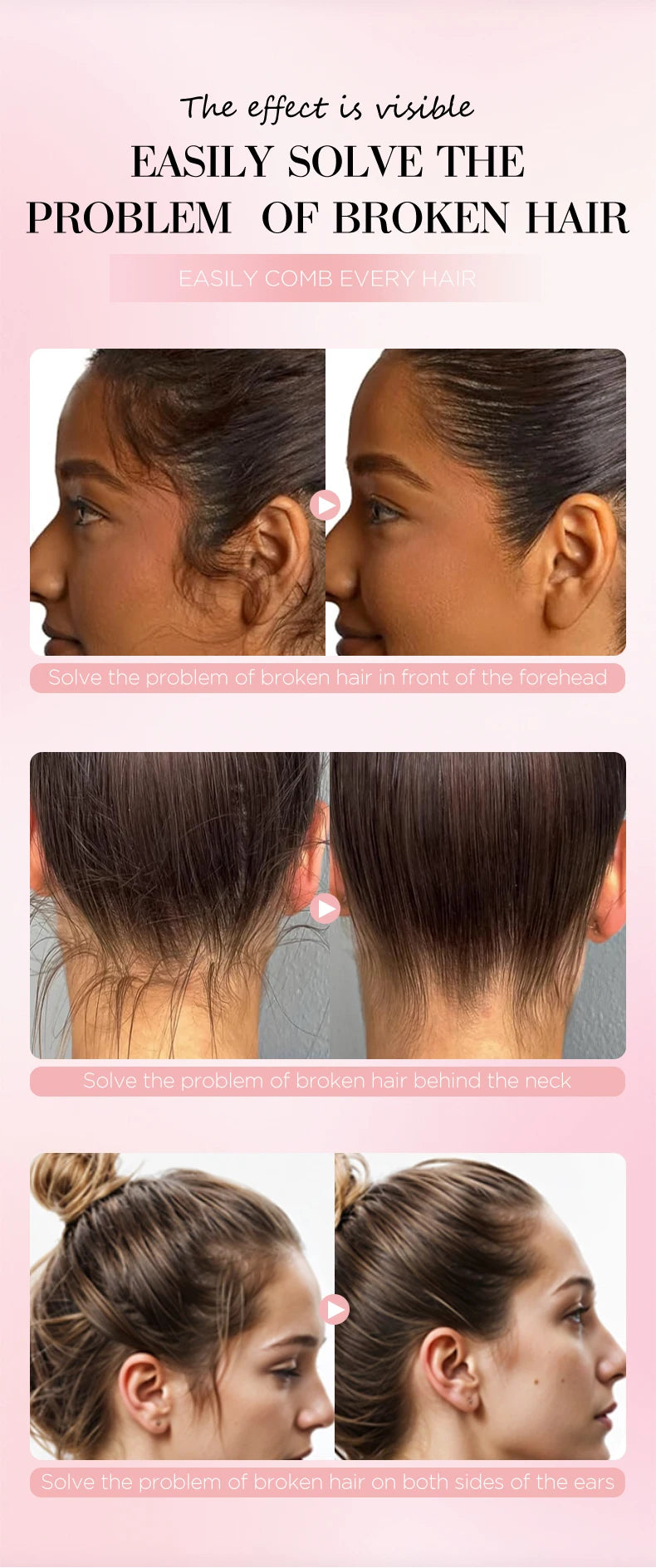 OCHEAL Broken Hair Artifact Finishing Hair Wax Stick Anti-fried Clean Hair Spray Fix Stick Wax Anti-frizz Cream Stick Portable