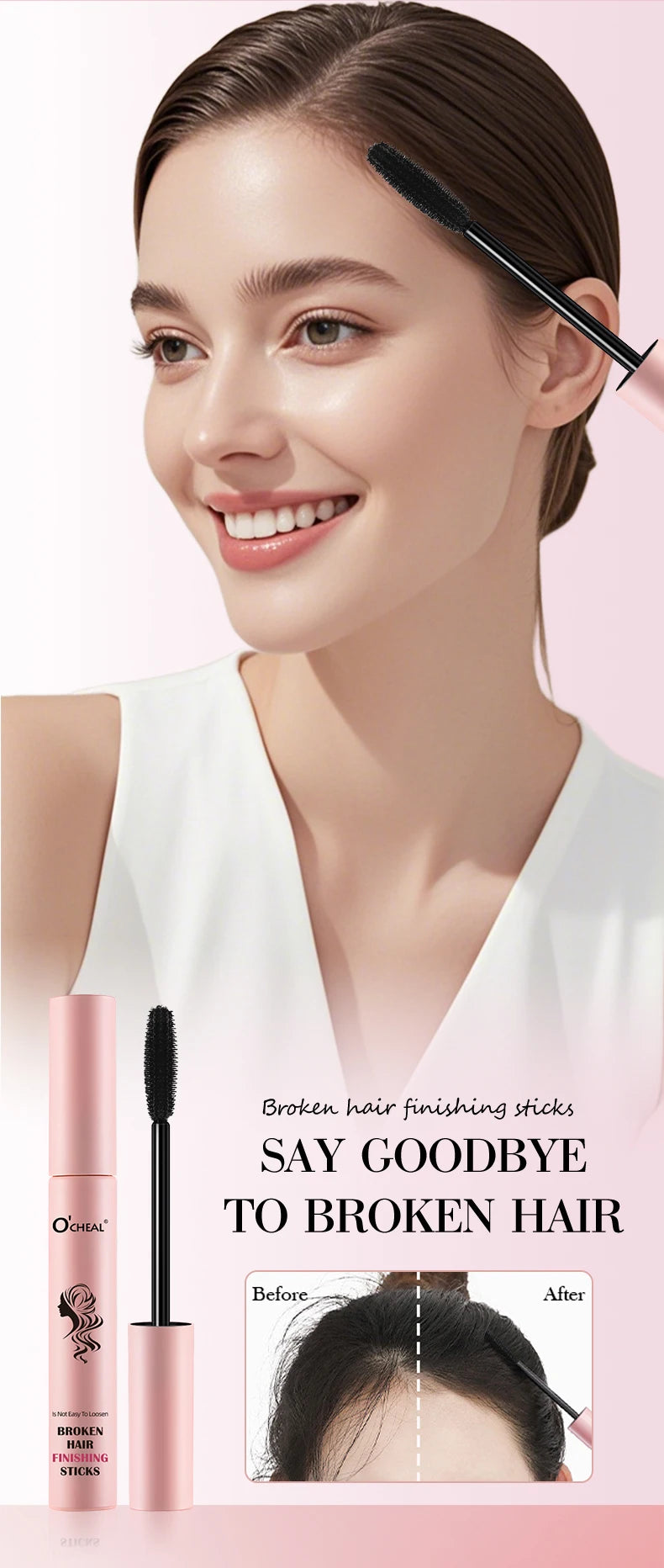 OCHEAL Broken Hair Artifact Finishing Hair Wax Stick Anti-fried Clean Hair Spray Fix Stick Wax Anti-frizz Cream Stick Portable