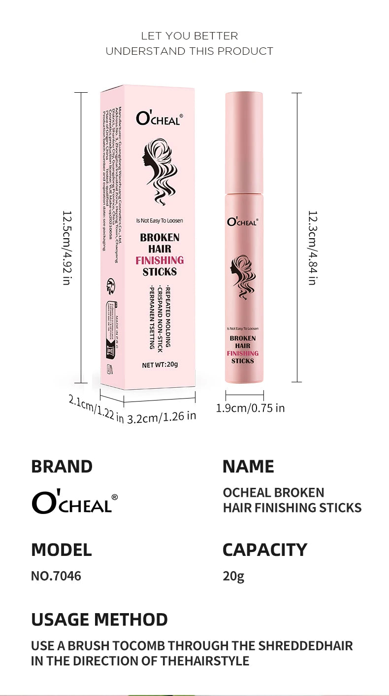 OCHEAL Broken Hair Artifact Finishing Hair Wax Stick Anti-fried Clean Hair Spray Fix Stick Wax Anti-frizz Cream Stick Portable