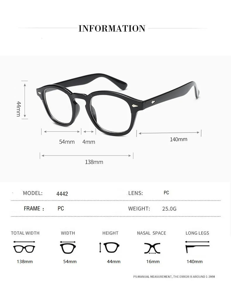 2024  Glasses Men Retro Vintage Prescription Glasses Women Optical Spectacle Frame Clear lens