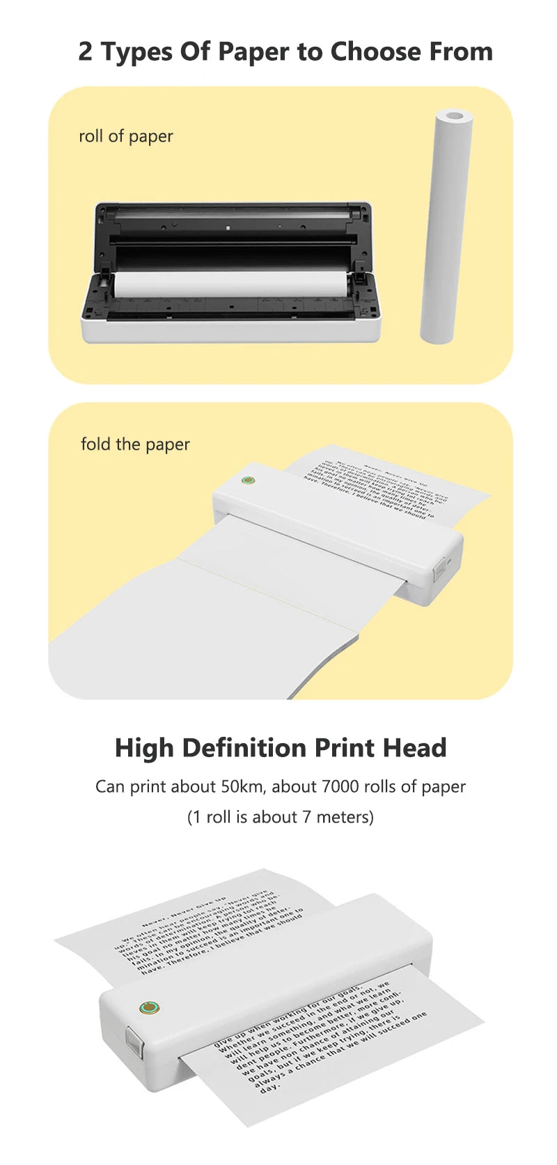 Portable A4 Thermal Printer Bluetooth Photo PDF Excel Word Document Printing Machine Wrong Question Print for Office Home School