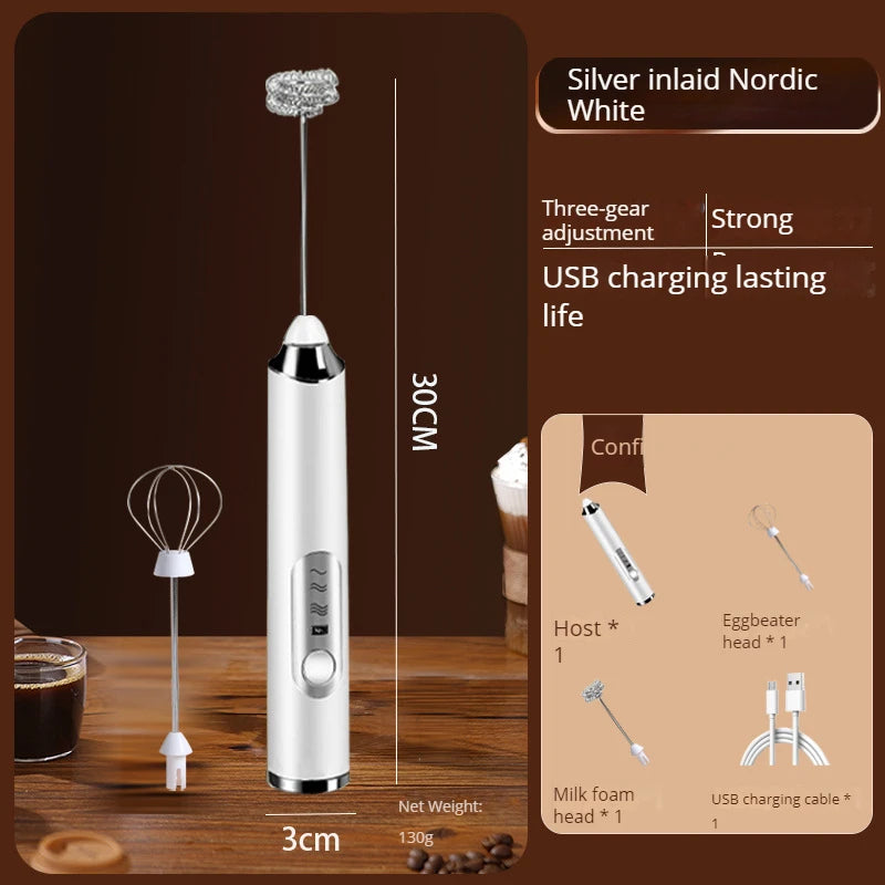 Wireless Electric Milk Frother Whisk Egg Beater USB Rechargeable Handheld Coffee Blender Milk Shaker Mixer Foamer Food Blender